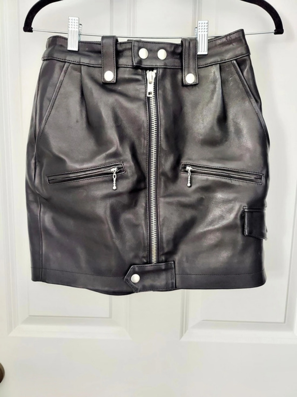 FRAME Leather Mini Skirt Waist 25 Like New